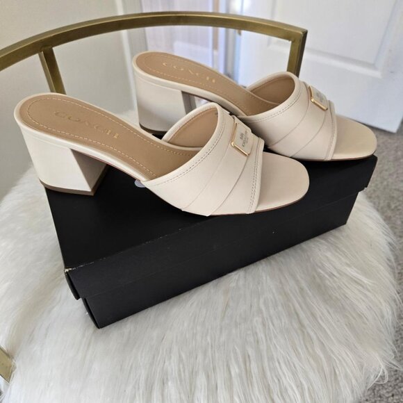 Coach Marcey leather heel sandal slide BRAND NEW! size 9 - Picture 7 of 14